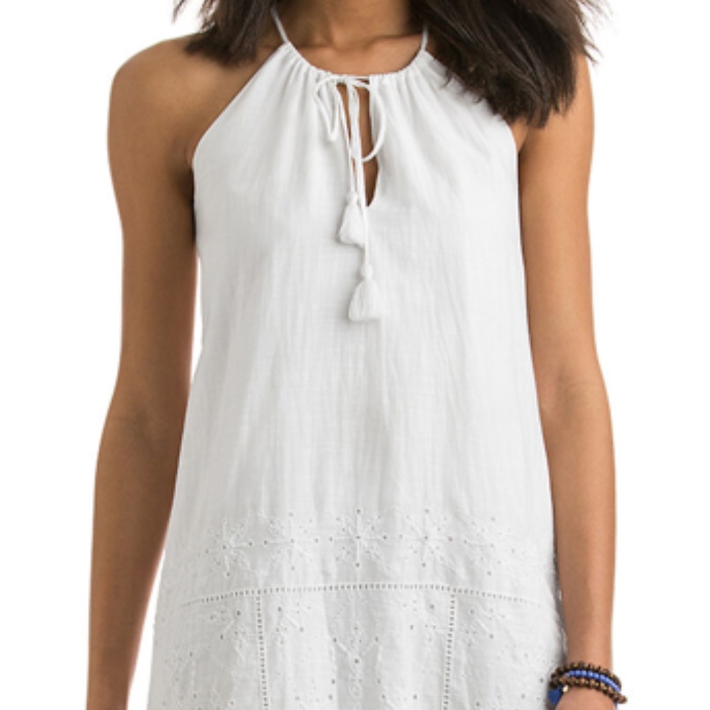 Vineyard Vines White Eyelet Halter Dress